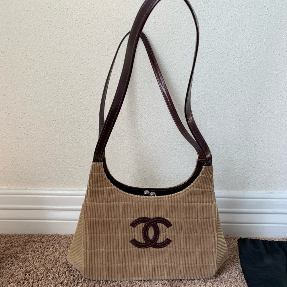 Chanel Corduroy Shoulder Bag